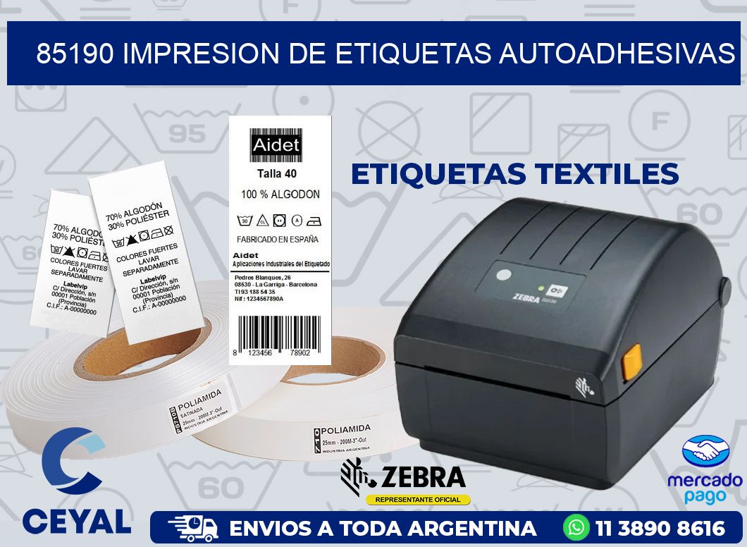 85190 IMPRESION DE ETIQUETAS AUTOADHESIVAS