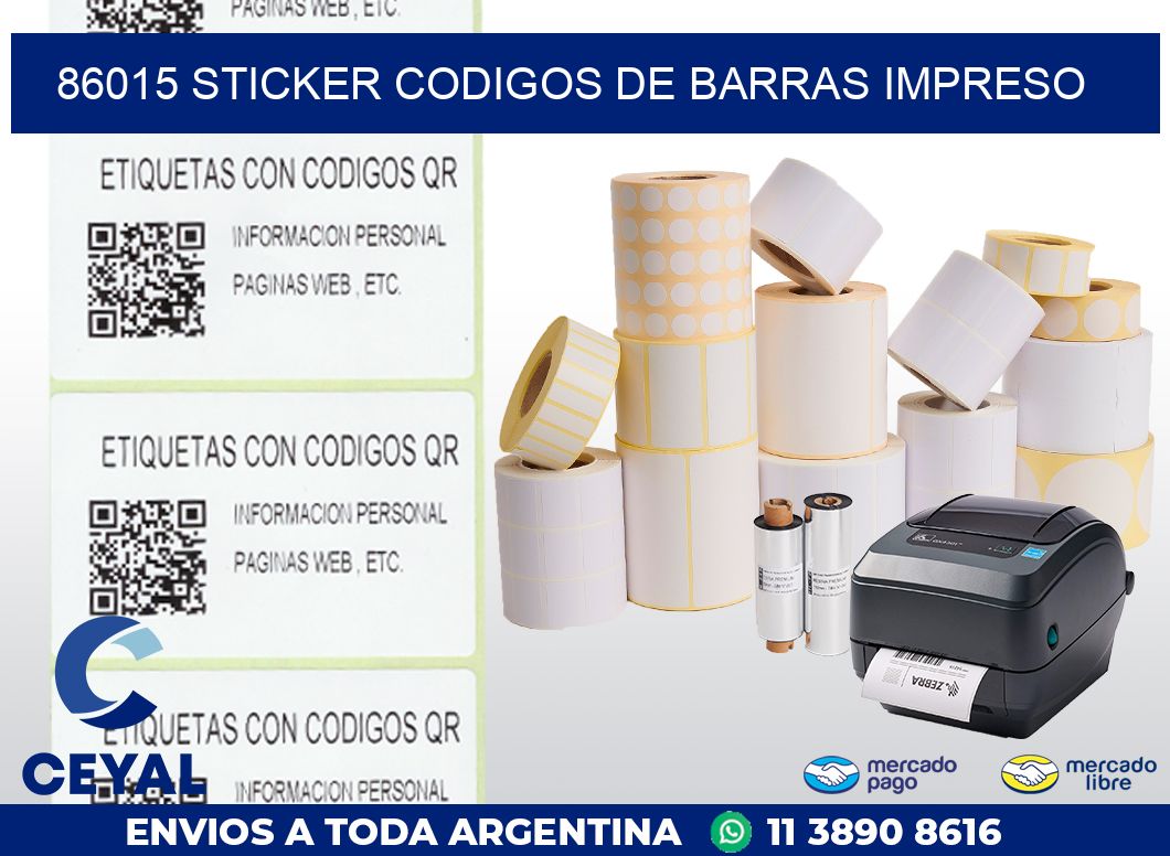 86015 STICKER CODIGOS DE BARRAS IMPRESO