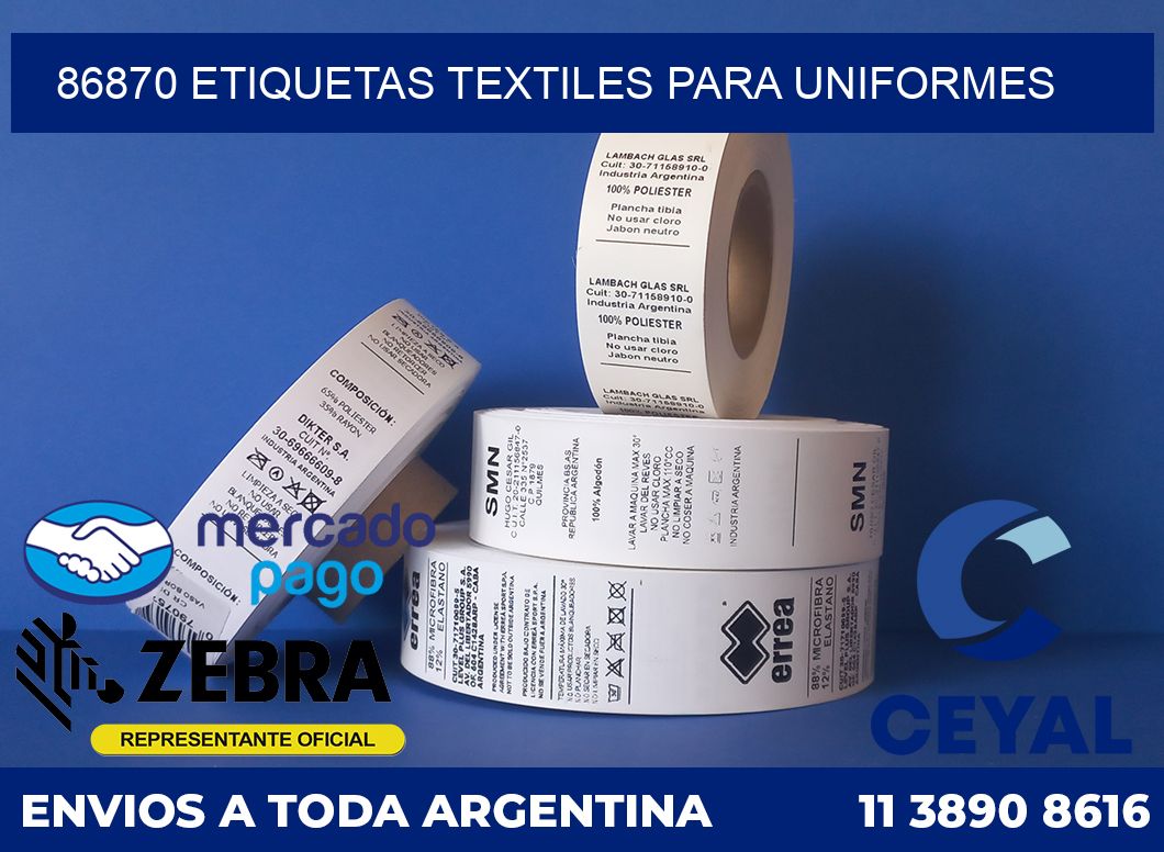 86870 ETIQUETAS TEXTILES PARA UNIFORMES