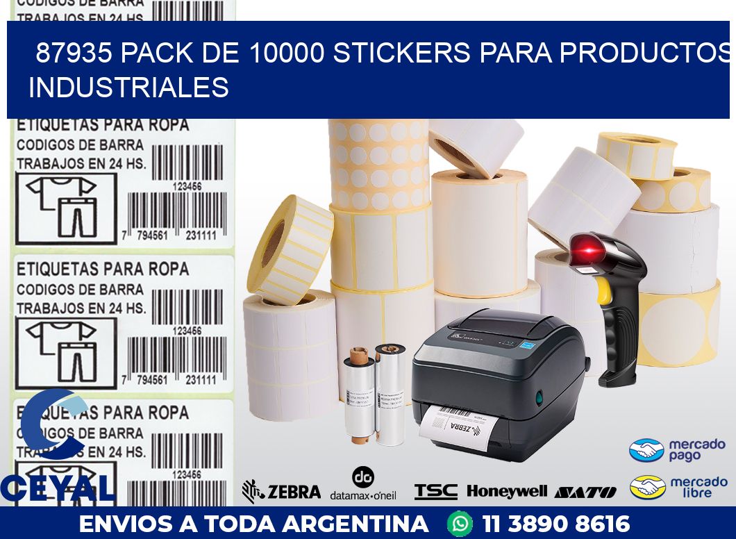 87935 PACK DE 10000 STICKERS PARA PRODUCTOS INDUSTRIALES