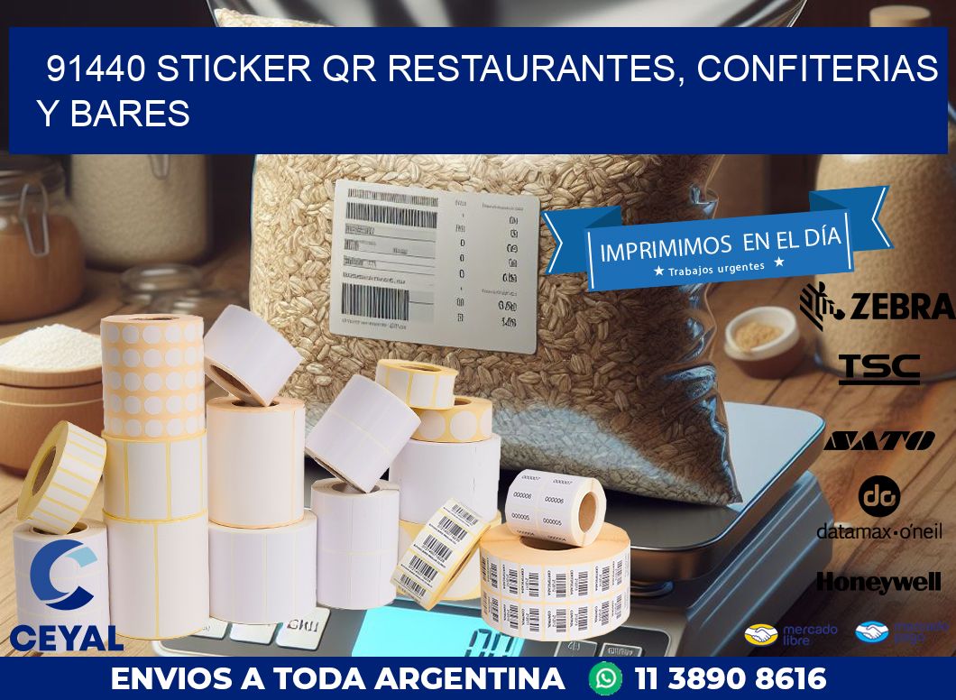 91440 STICKER QR RESTAURANTES, CONFITERIAS Y BARES