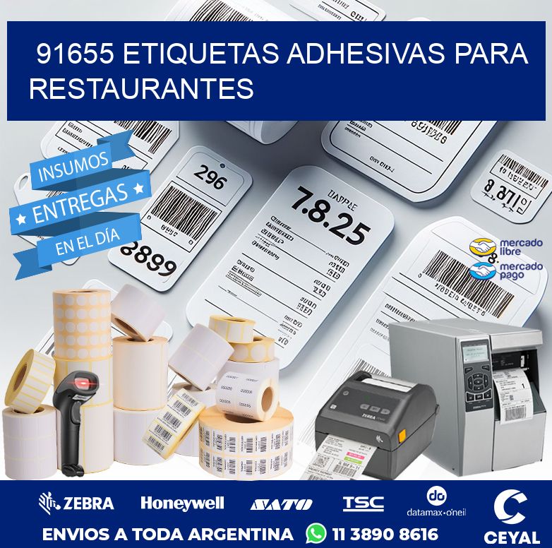 91655 ETIQUETAS ADHESIVAS PARA RESTAURANTES