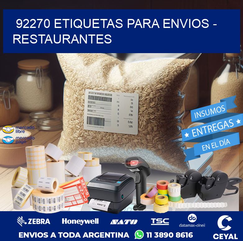 92270 ETIQUETAS PARA ENVIOS - RESTAURANTES