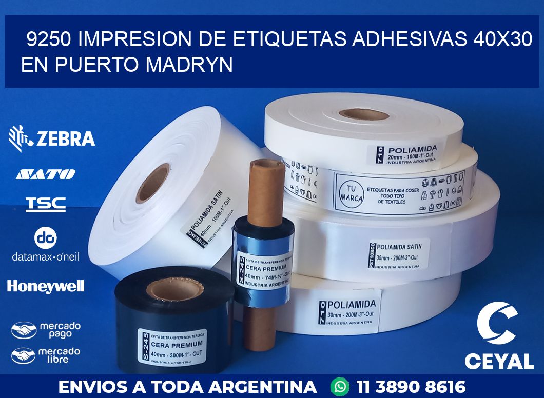 9250 IMPRESION DE ETIQUETAS ADHESIVAS 40X30 EN PUERTO MADRYN