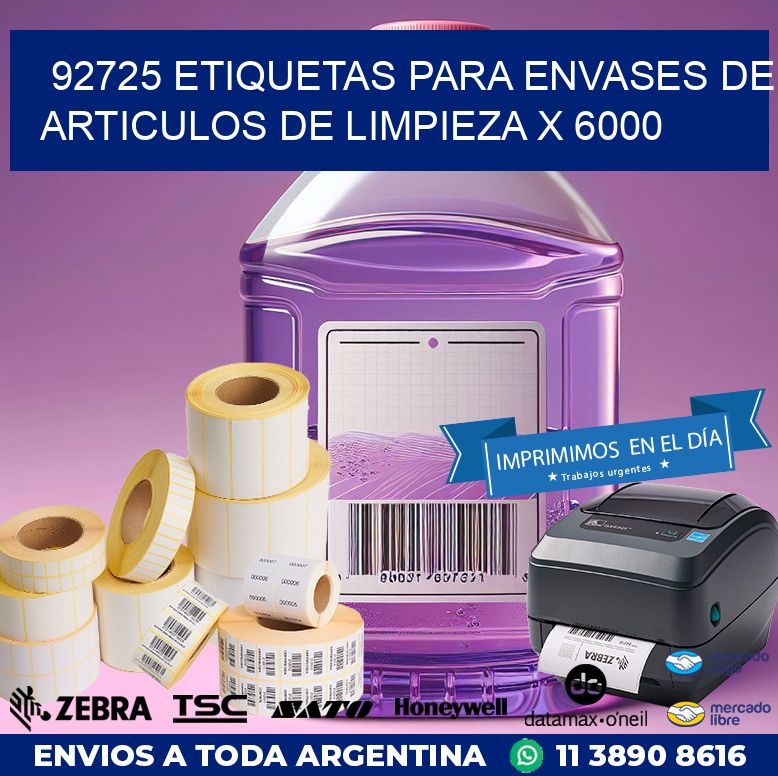 92725 ETIQUETAS PARA ENVASES DE ARTICULOS DE LIMPIEZA X 6000
