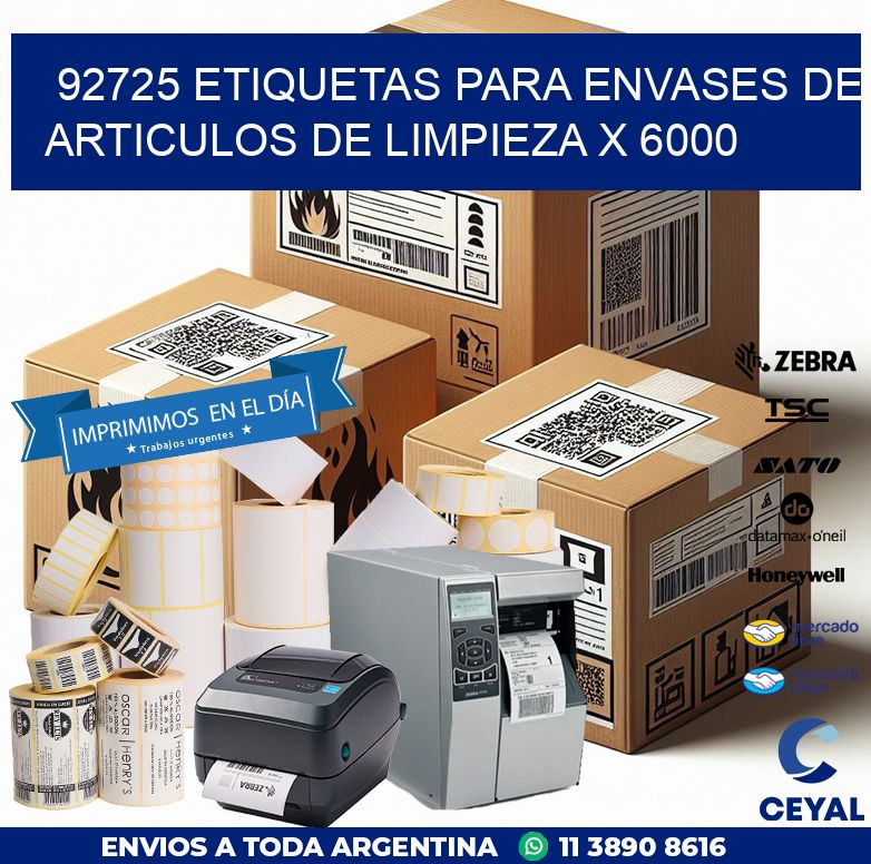 92725 ETIQUETAS PARA ENVASES DE ARTICULOS DE LIMPIEZA X 6000