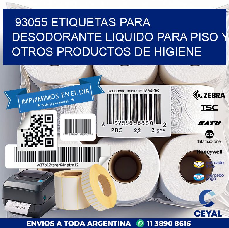 93055 ETIQUETAS PARA DESODORANTE LIQUIDO PARA PISO Y OTROS PRODUCTOS DE HIGIENE