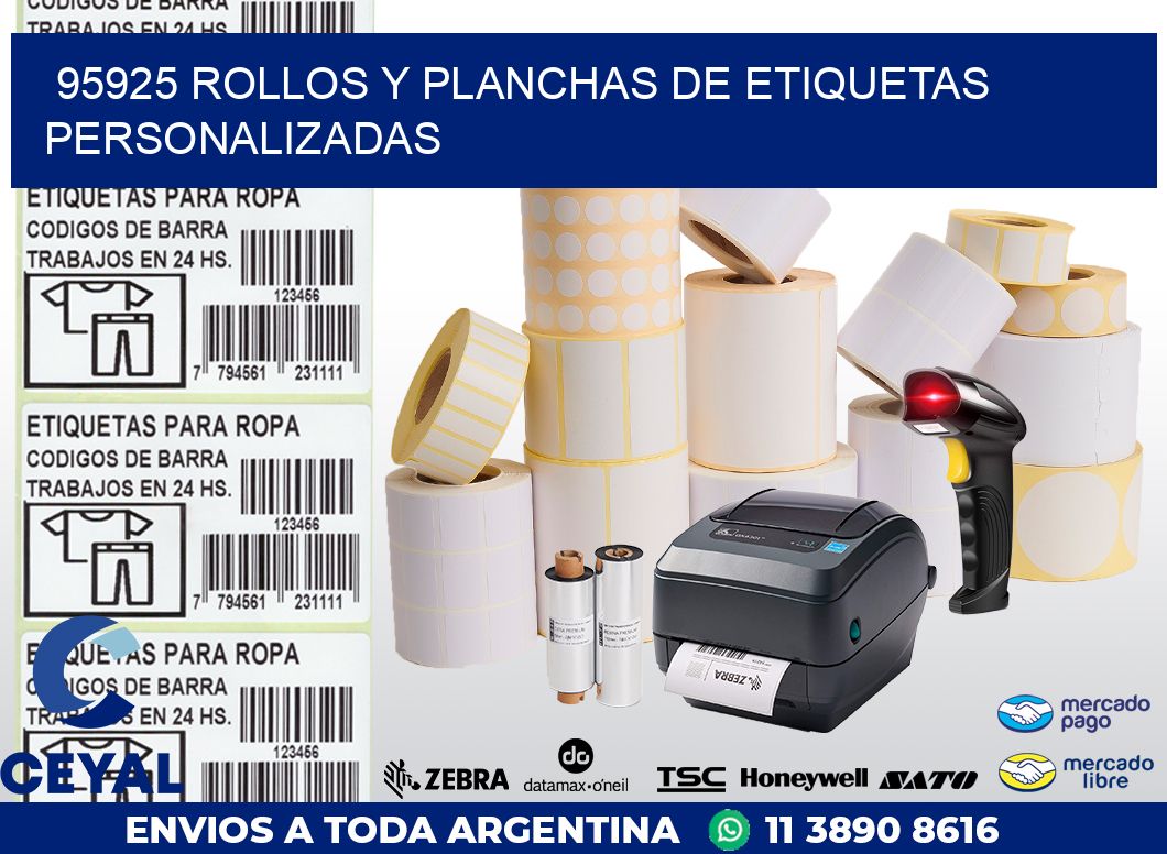95925 ROLLOS Y PLANCHAS DE ETIQUETAS PERSONALIZADAS