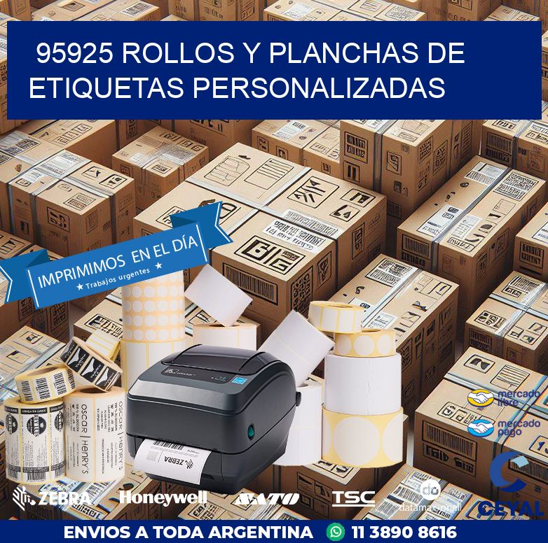 95925 ROLLOS Y PLANCHAS DE ETIQUETAS PERSONALIZADAS