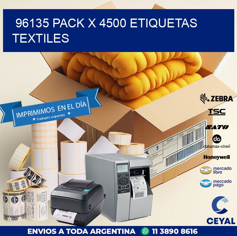 96135 PACK X 4500 ETIQUETAS TEXTILES