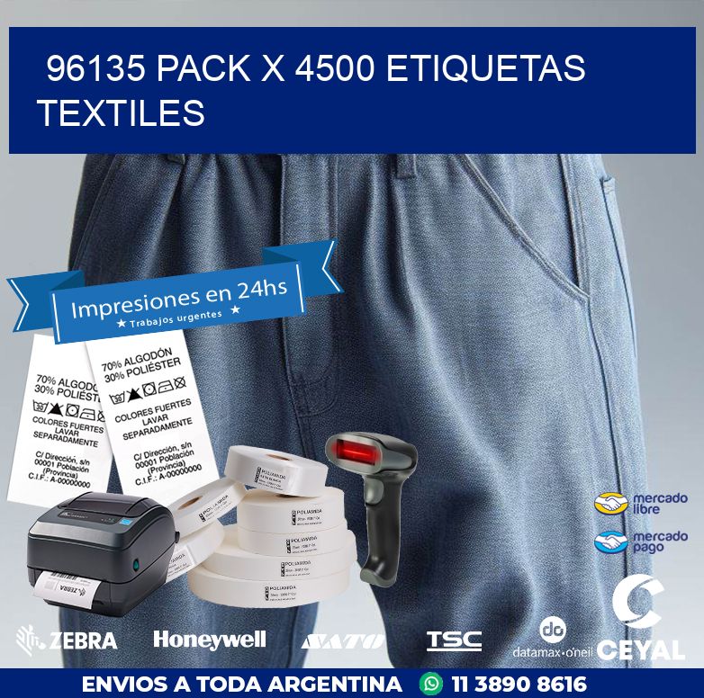 96135 PACK X 4500 ETIQUETAS TEXTILES