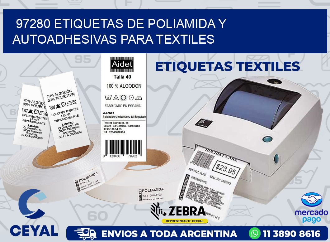 97280 ETIQUETAS DE POLIAMIDA Y AUTOADHESIVAS PARA TEXTILES
