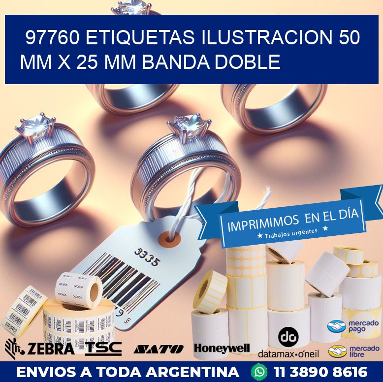 97760 ETIQUETAS ILUSTRACION 50 MM X 25 MM BANDA DOBLE