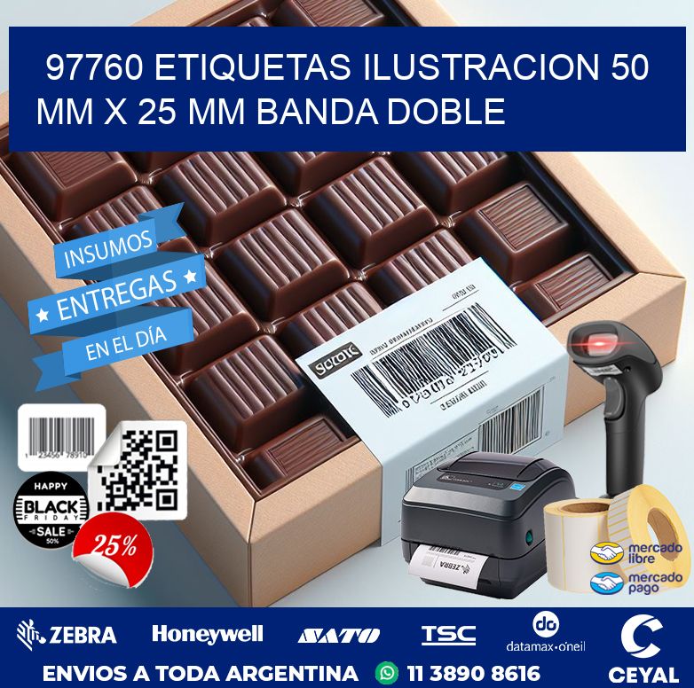 97760 ETIQUETAS ILUSTRACION 50 MM X 25 MM BANDA DOBLE