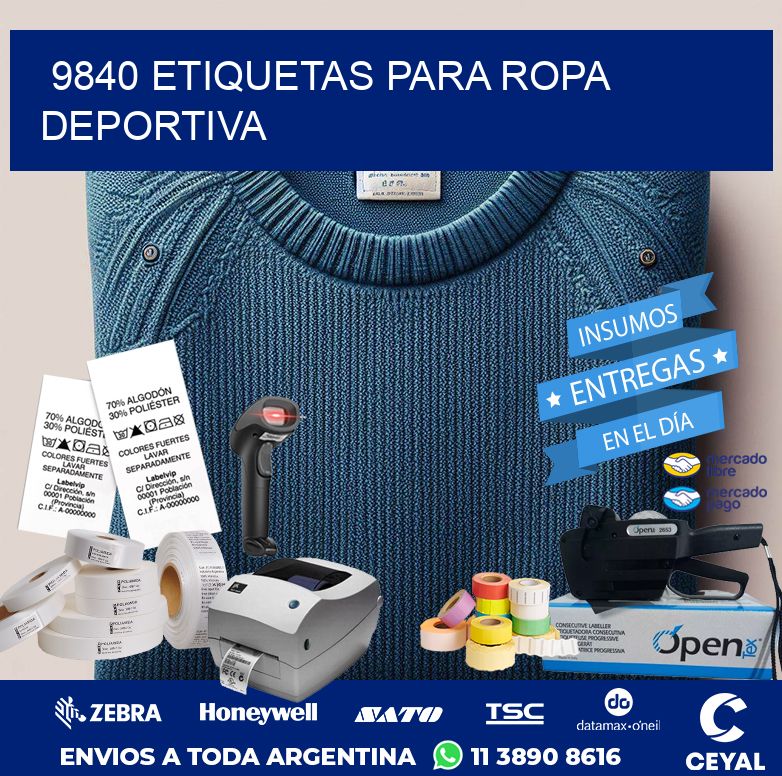 9840 ETIQUETAS PARA ROPA DEPORTIVA