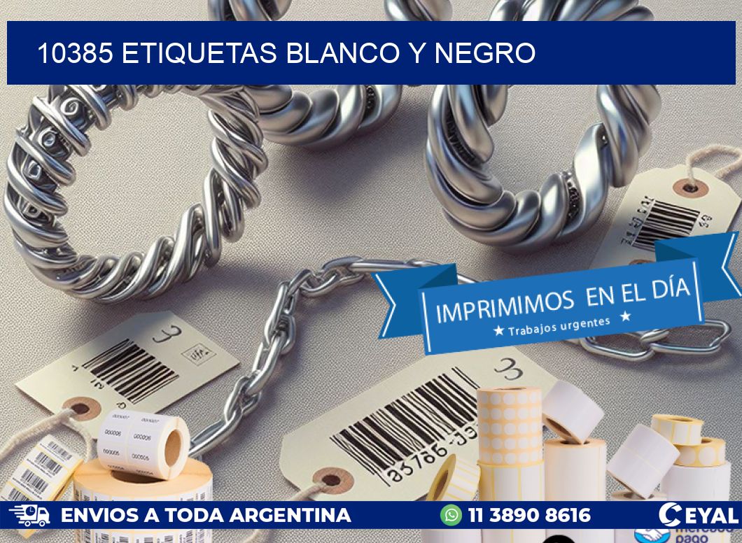 10385 etiquetas blanco y negro