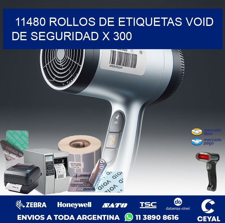 11480 ROLLOS DE ETIQUETAS VOID DE SEGURIDAD X 300