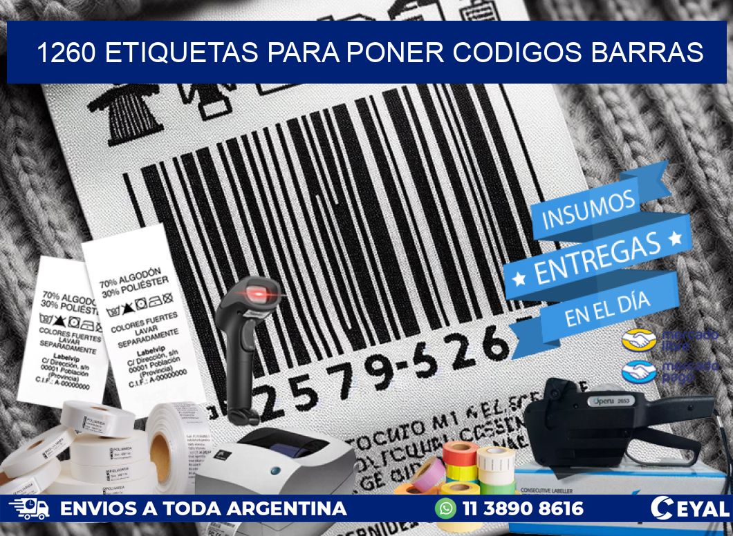 1260 ETIQUETAS PARA PONER CODIGOS BARRAS