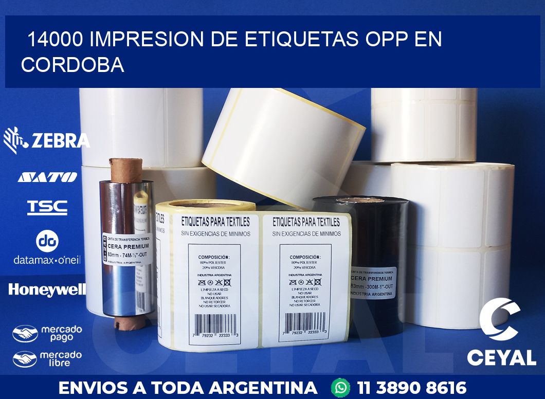14000 IMPRESION DE ETIQUETAS OPP EN CORDOBA