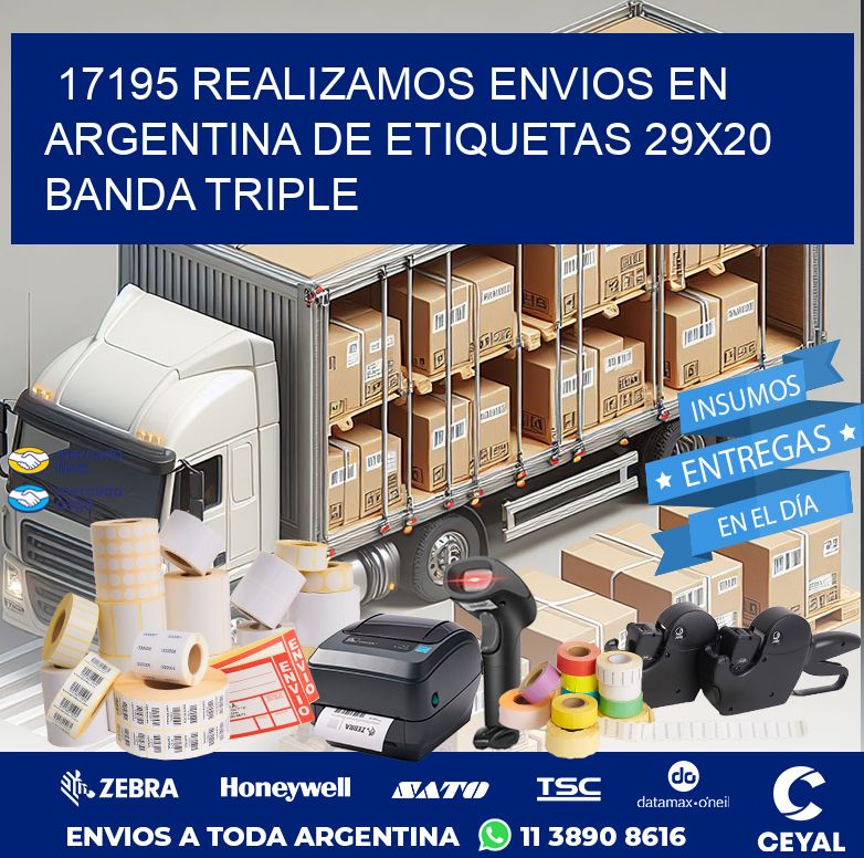 17195 REALIZAMOS ENVIOS EN ARGENTINA DE ETIQUETAS 29X20 BANDA TRIPLE