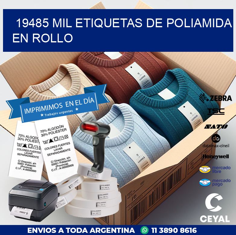19485 MIL ETIQUETAS DE POLIAMIDA EN ROLLO