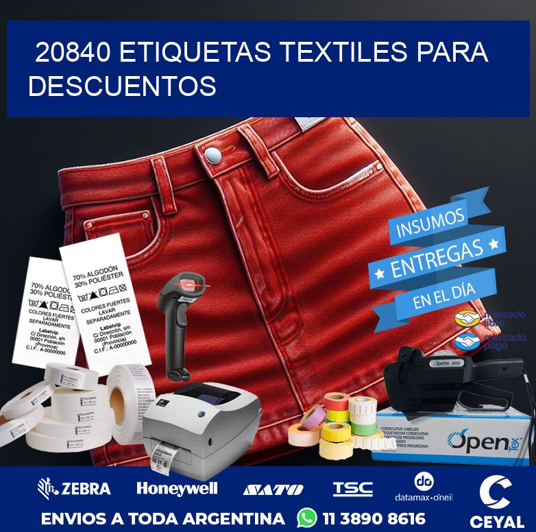 20840 ETIQUETAS TEXTILES PARA DESCUENTOS