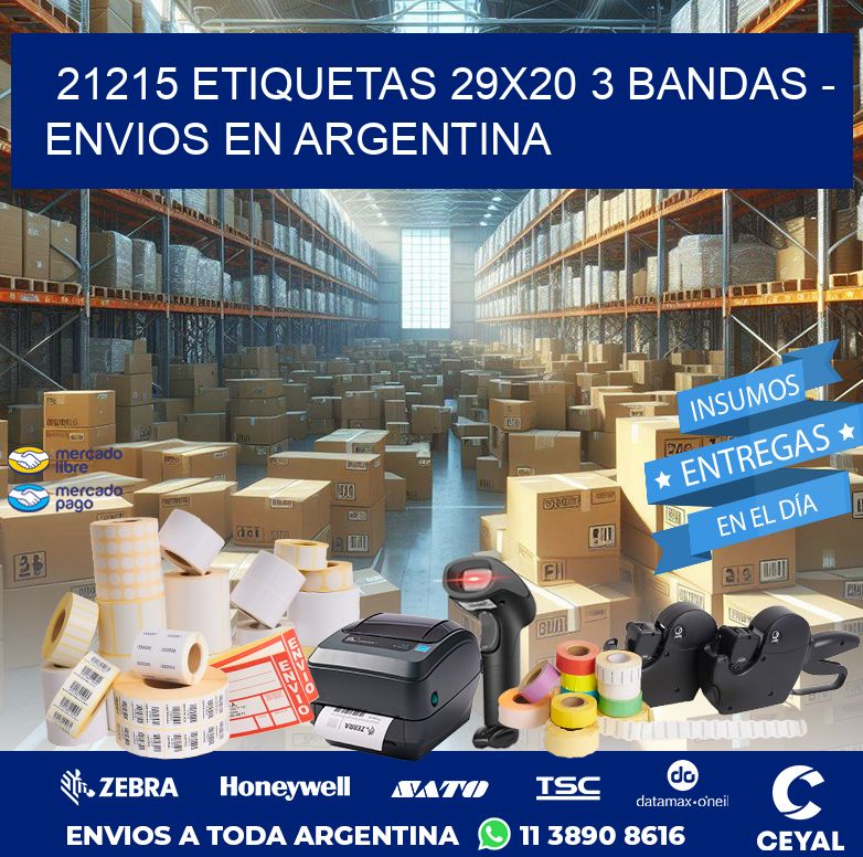 21215 ETIQUETAS 29X20 3 BANDAS - ENVIOS EN ARGENTINA