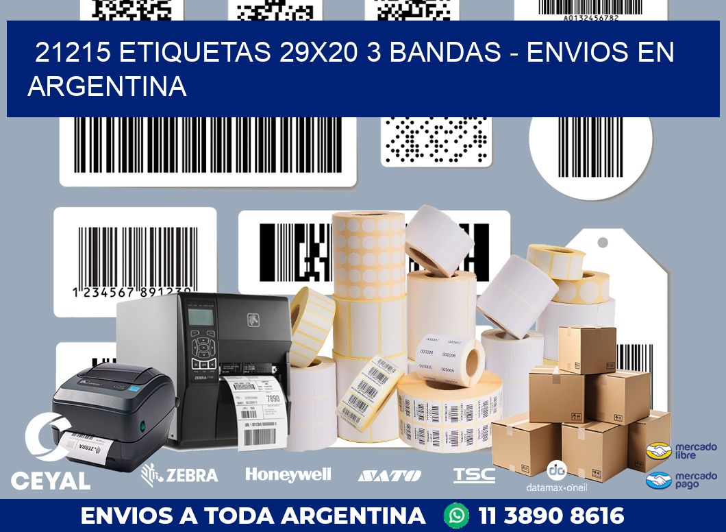 21215 ETIQUETAS 29X20 3 BANDAS - ENVIOS EN ARGENTINA