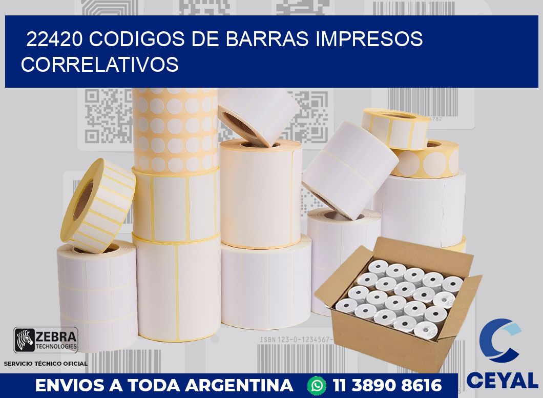 22420 codigos de barras impresos correlativos