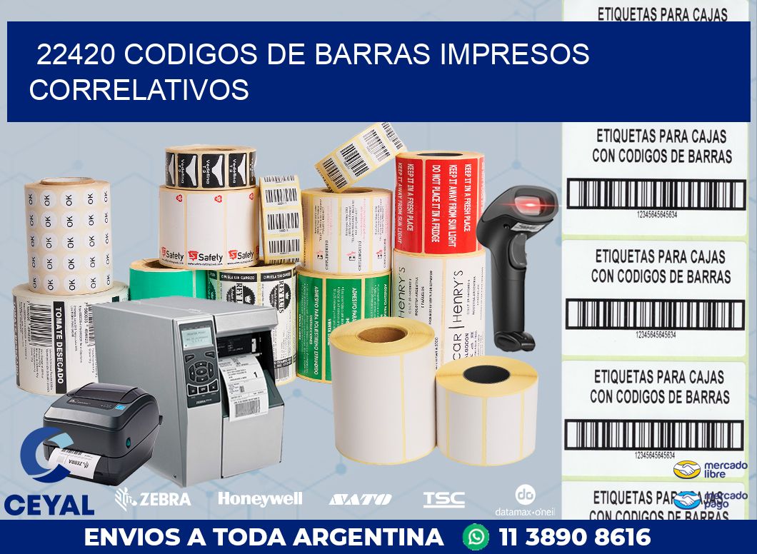 22420 codigos de barras impresos correlativos