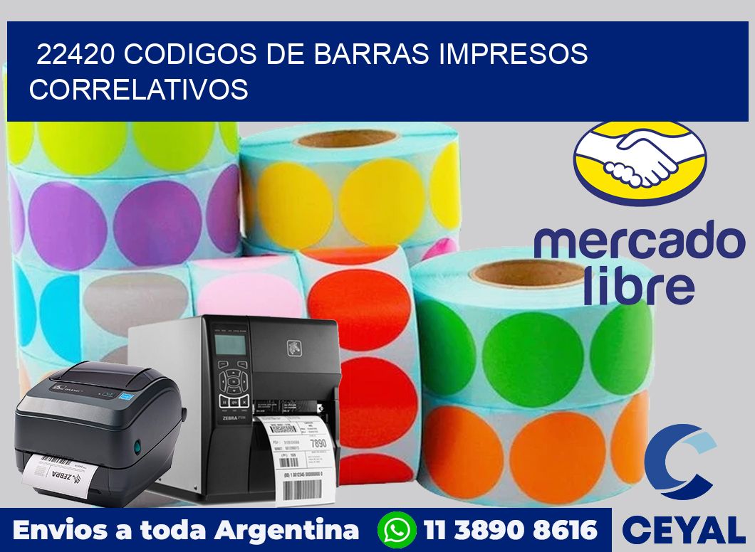 22420 codigos de barras impresos correlativos