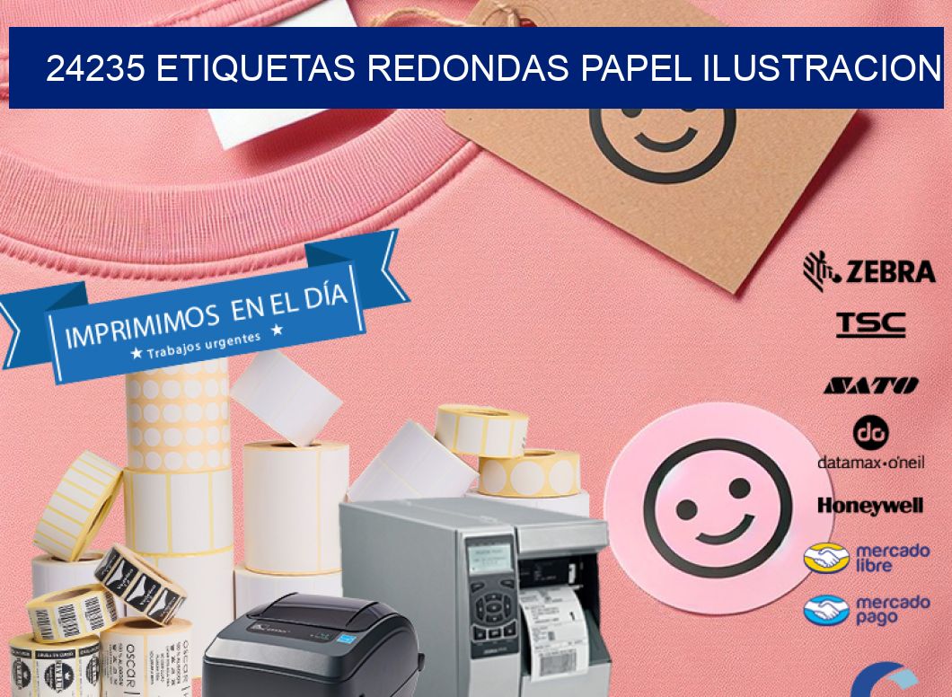 24235 ETIQUETAS REDONDAS PAPEL ILUSTRACION