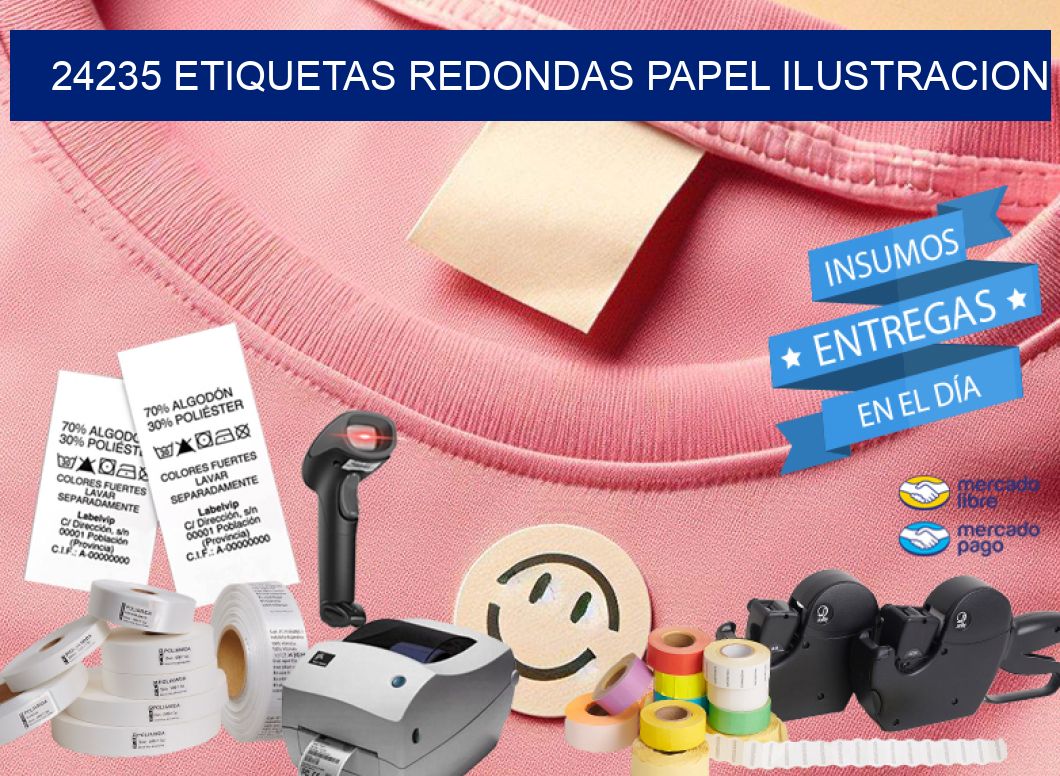 24235 ETIQUETAS REDONDAS PAPEL ILUSTRACION