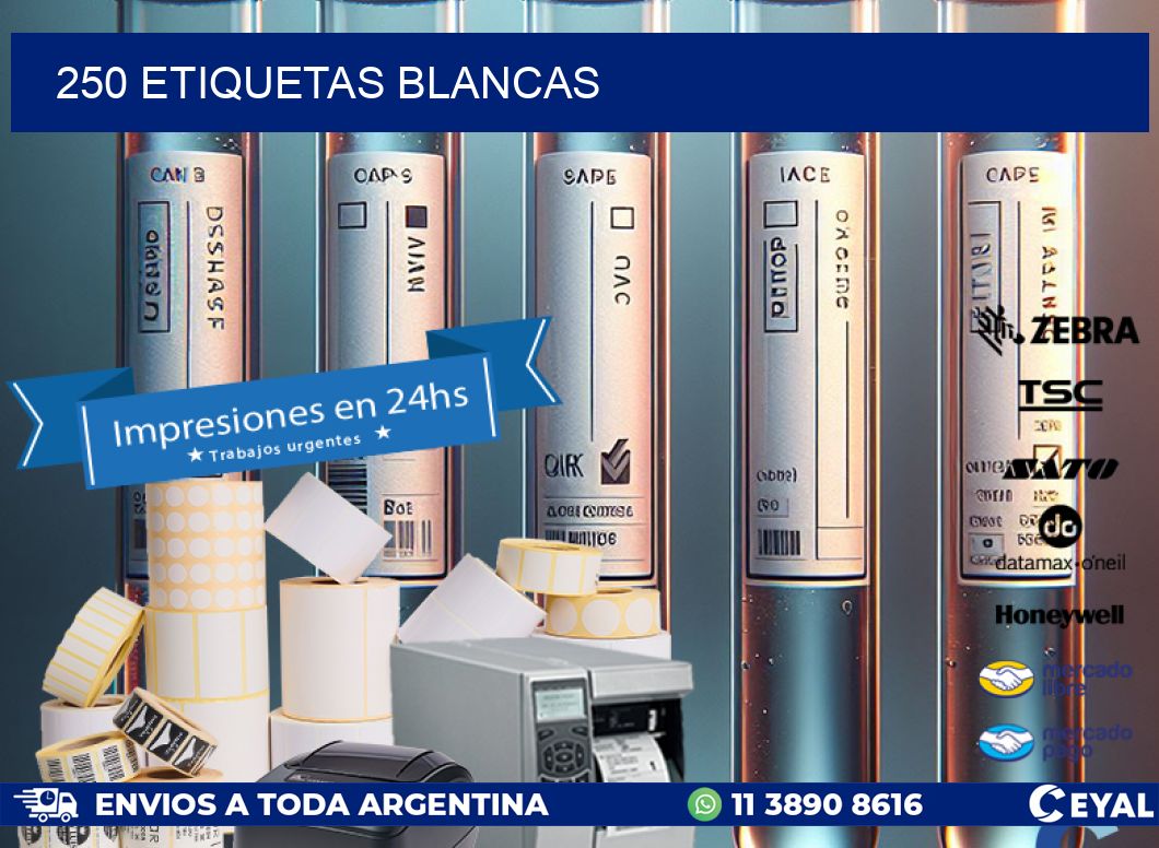 250 ETIQUETAS BLANCAS