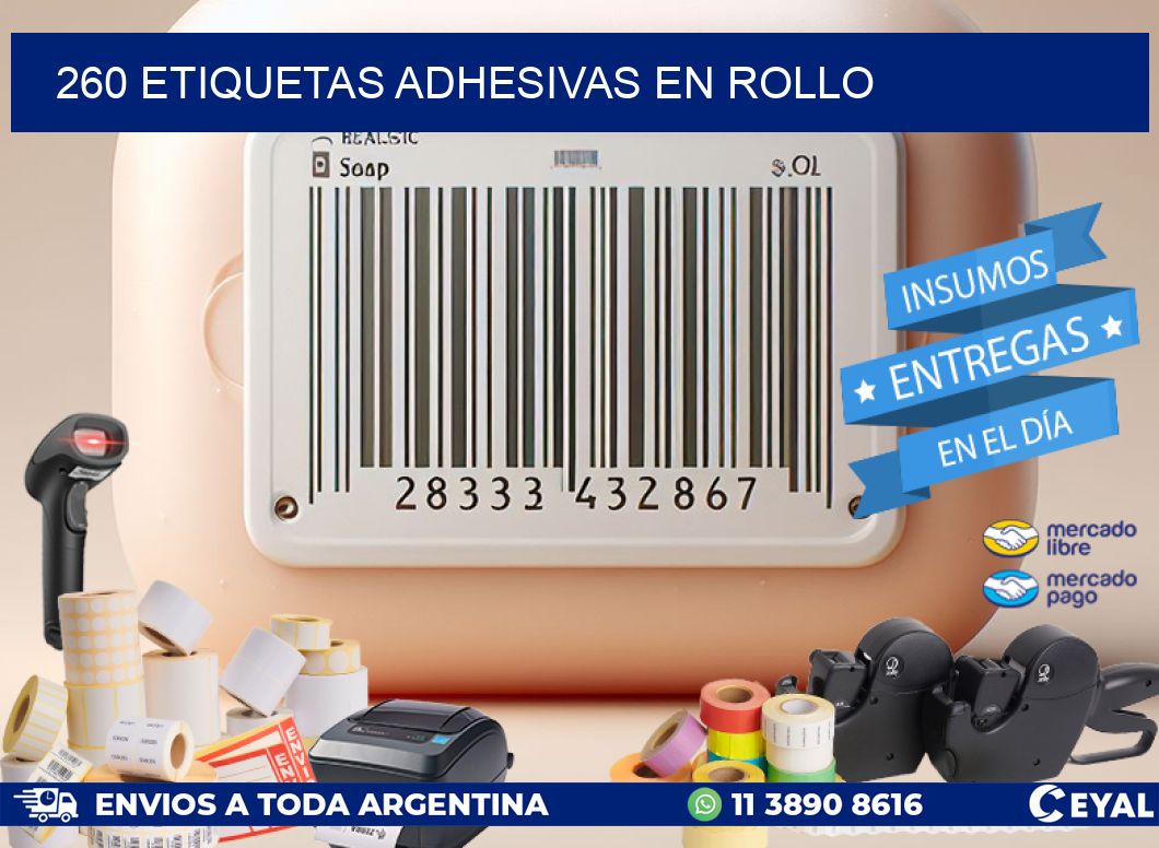 260 Etiquetas adhesivas en rollo