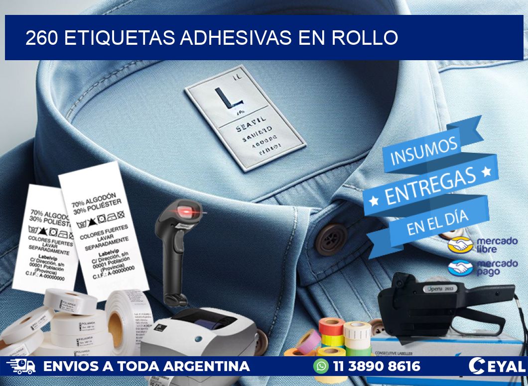 260 Etiquetas adhesivas en rollo