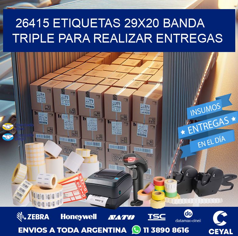 26415 ETIQUETAS 29X20 BANDA TRIPLE PARA REALIZAR ENTREGAS