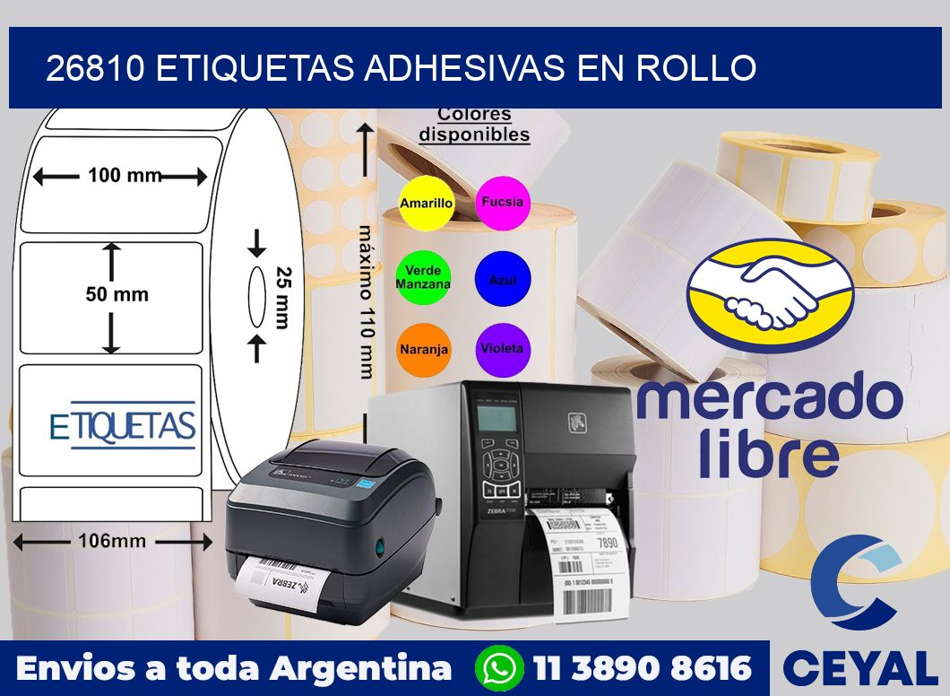 26810 etiquetas adhesivas en rollo