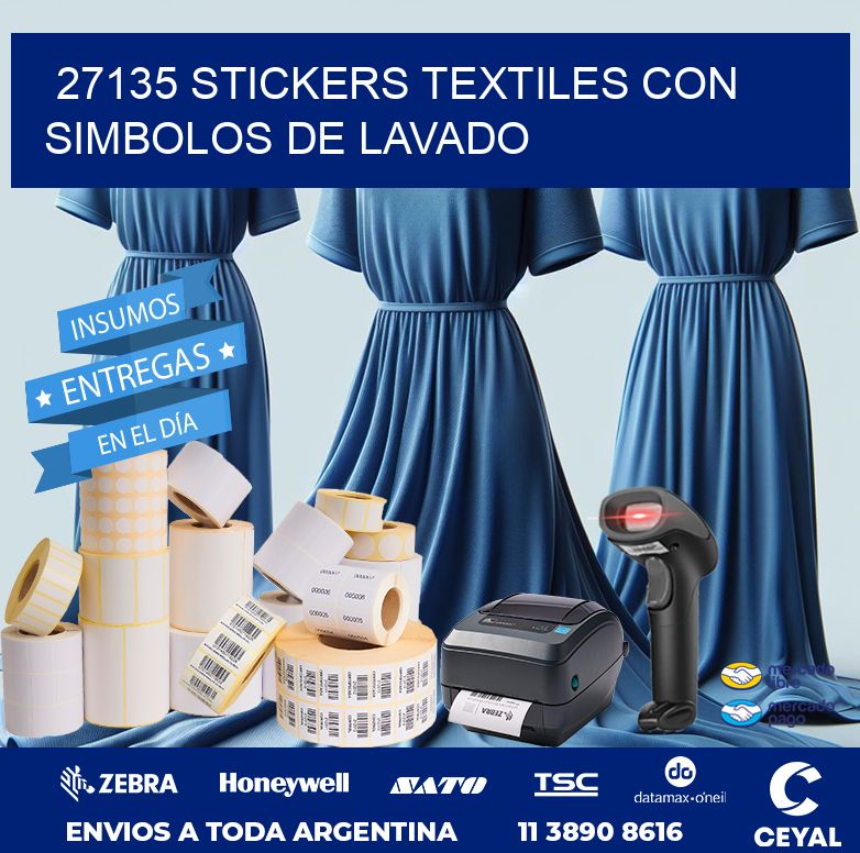 27135 STICKERS TEXTILES CON SIMBOLOS DE LAVADO