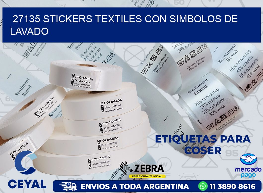 27135 STICKERS TEXTILES CON SIMBOLOS DE LAVADO