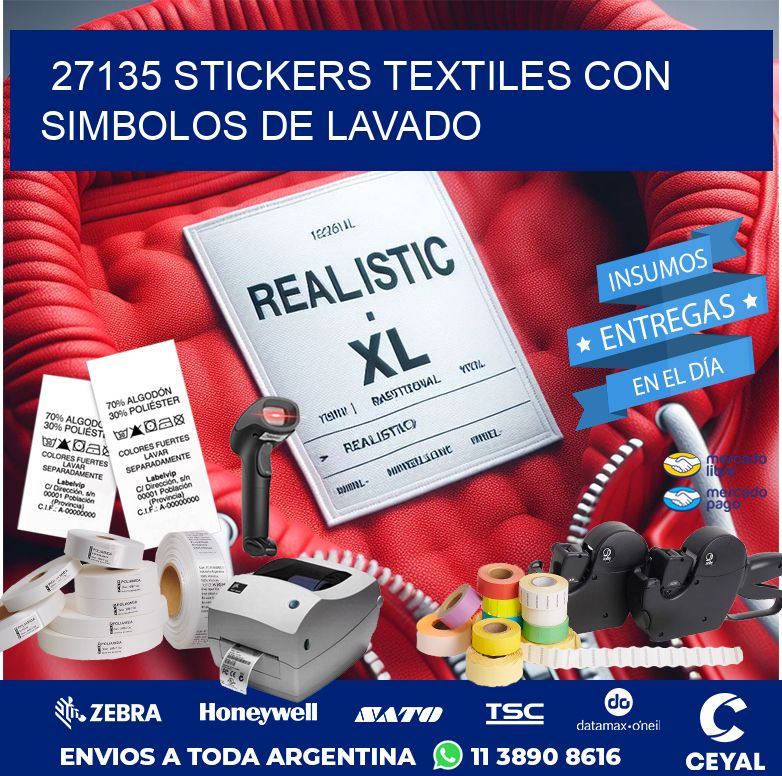 27135 STICKERS TEXTILES CON SIMBOLOS DE LAVADO