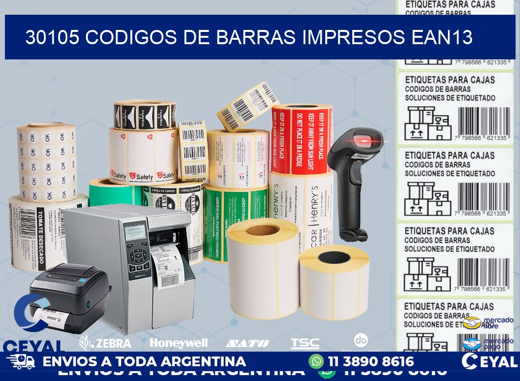 30105 codigos de barras impresos ean13