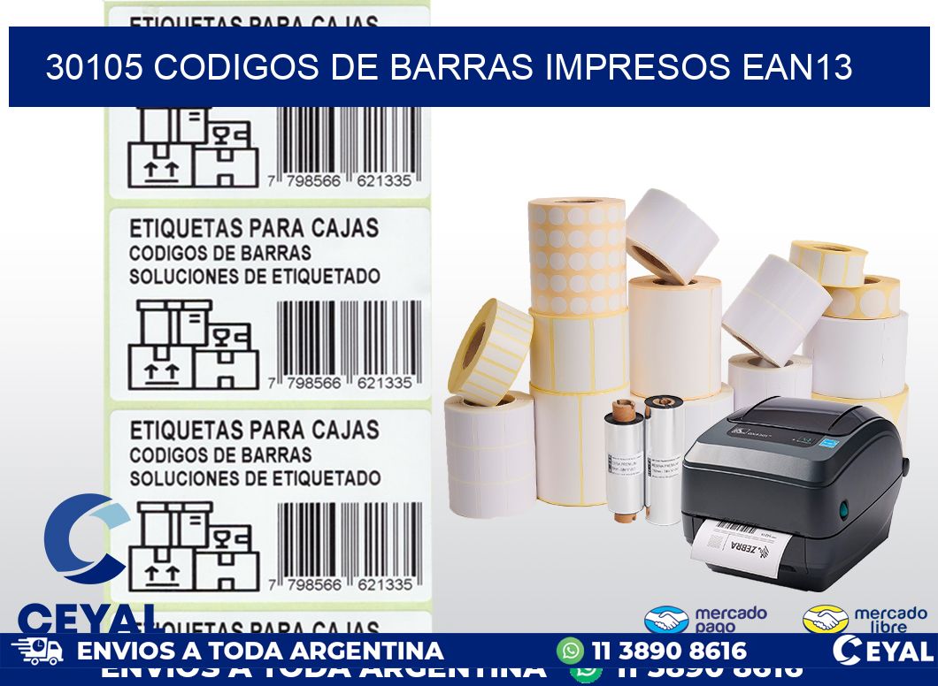 30105 codigos de barras impresos ean13