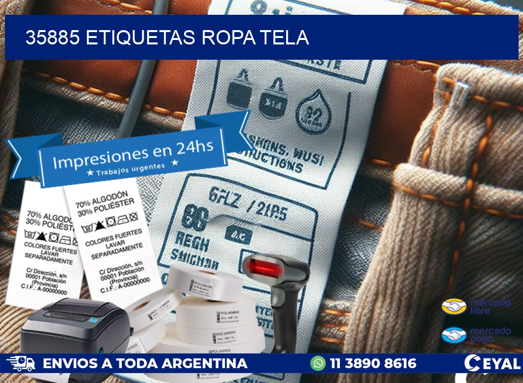 35885 ETIQUETAS ROPA TELA