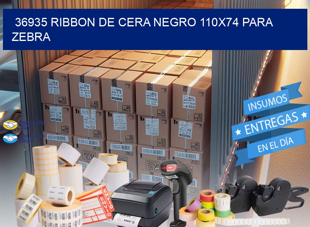 36935 RIBBON DE CERA NEGRO 110X74 PARA ZEBRA
