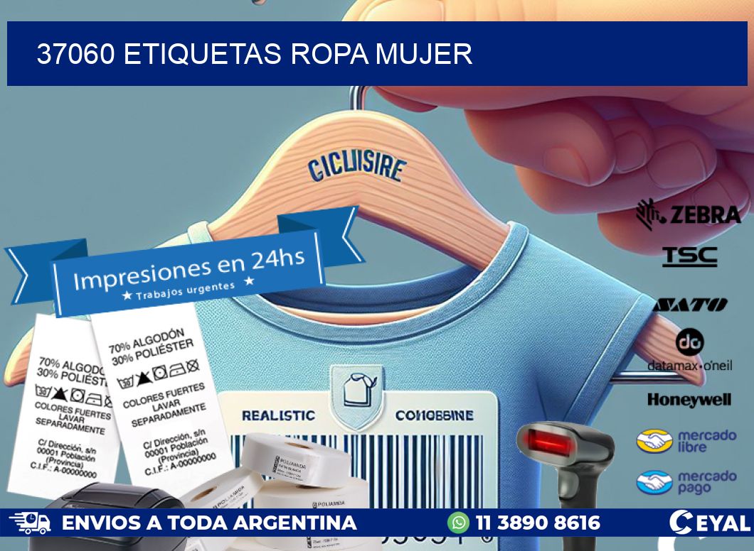 37060 ETIQUETAS ROPA MUJER