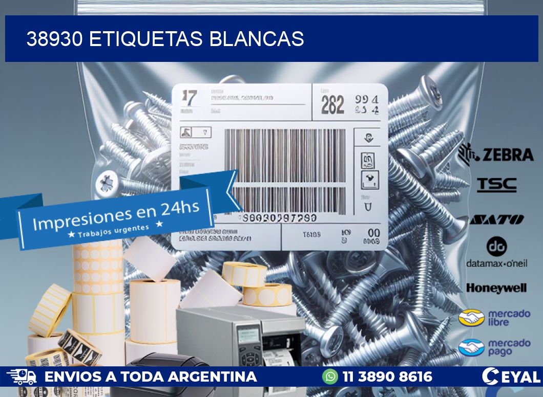 38930 ETIQUETAS BLANCAS