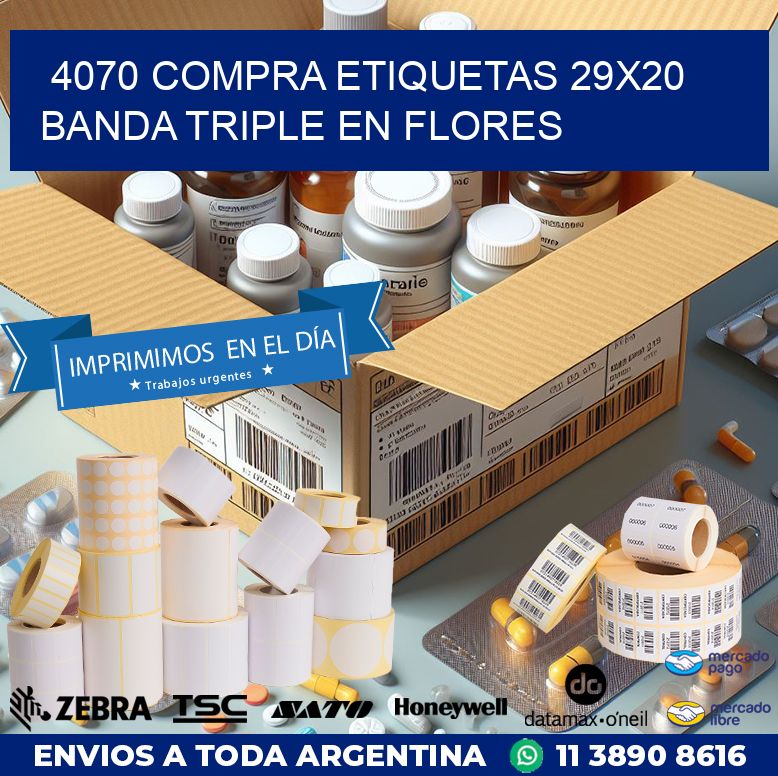 4070 COMPRA ETIQUETAS 29X20 BANDA TRIPLE EN FLORES