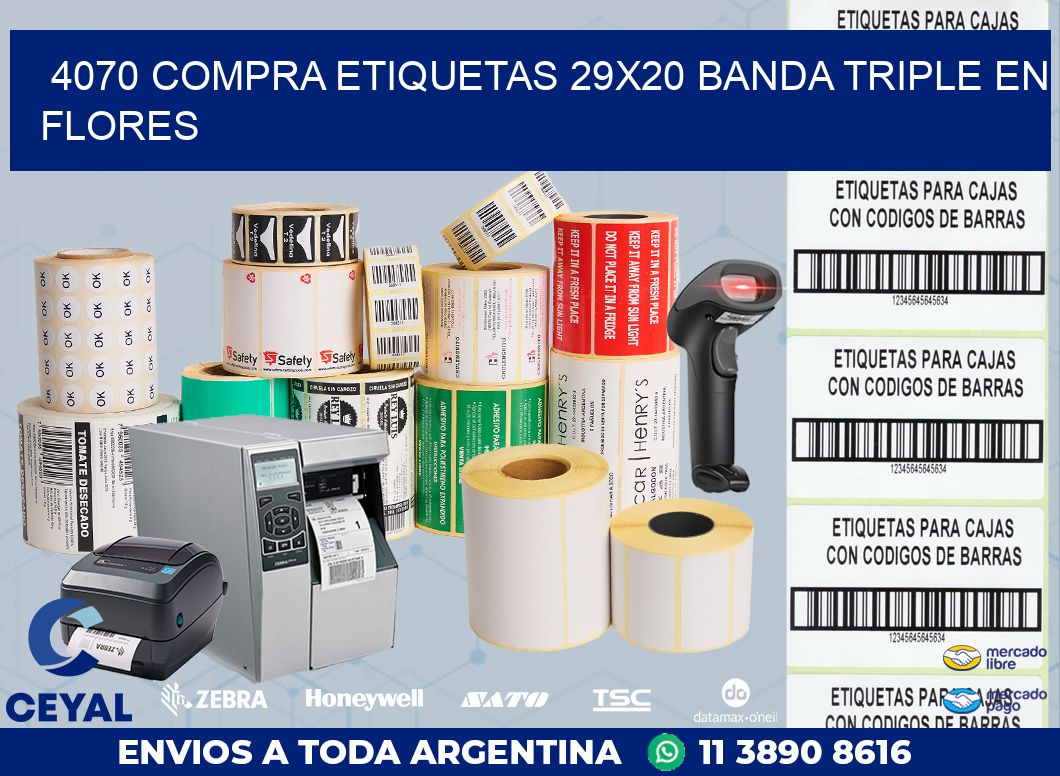4070 COMPRA ETIQUETAS 29X20 BANDA TRIPLE EN FLORES
