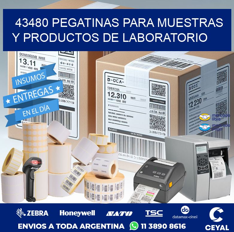 43480 PEGATINAS PARA MUESTRAS Y PRODUCTOS DE LABORATORIO